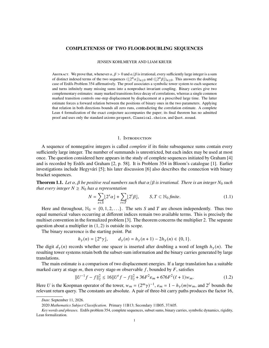 First page of Two floor-doubling sequences, part I
